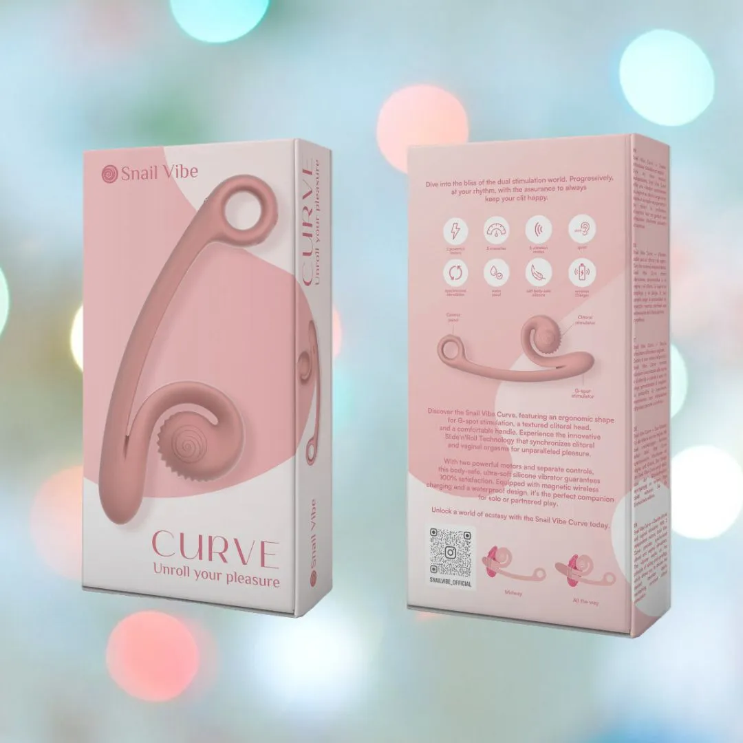 Snail Vibe Curve Dual-Motor Thrusting Vibrator (Peach)