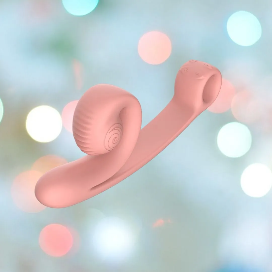 Snail Vibe Curve Dual-Motor Thrusting Vibrator (Peach)