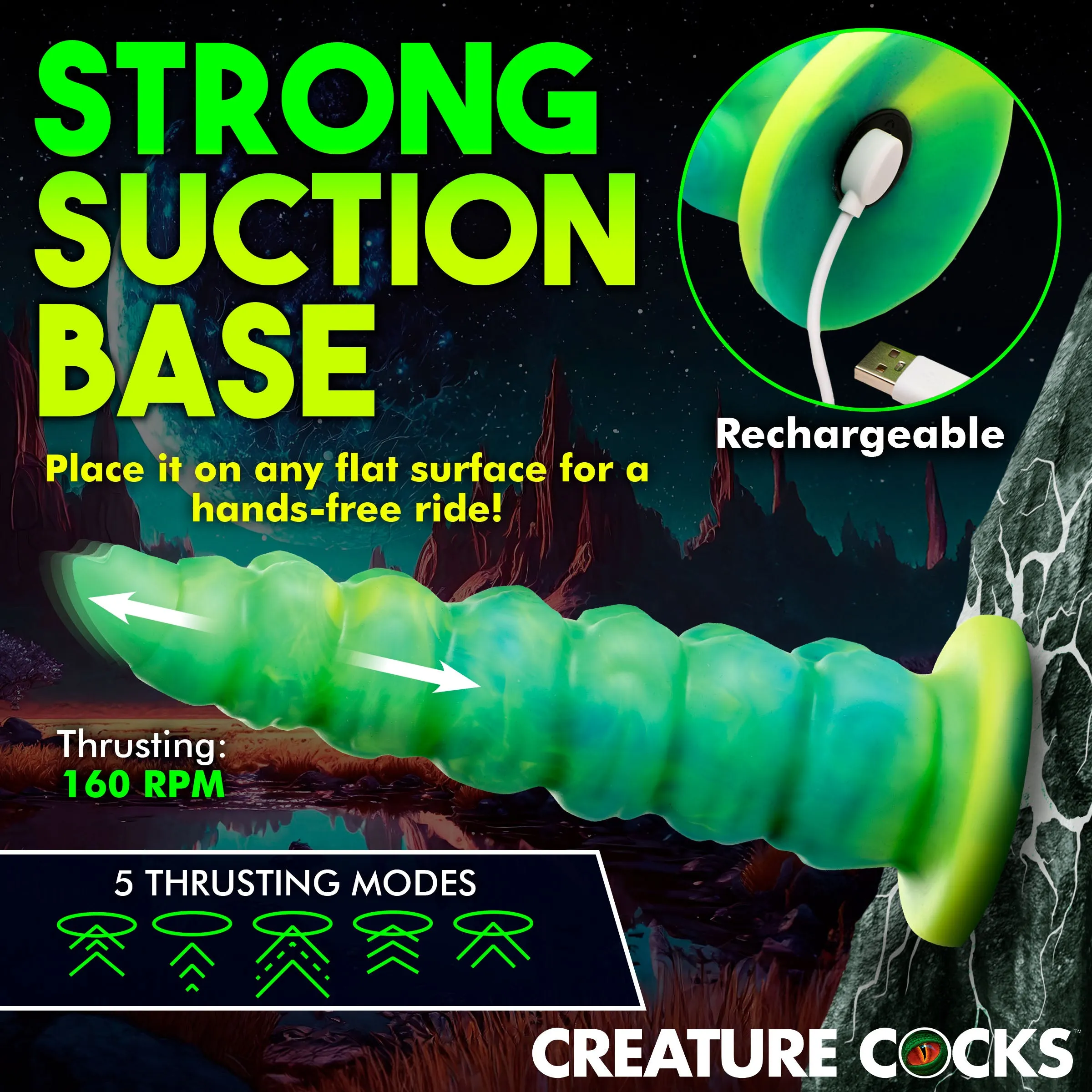 Squirmer Thrusting And Vibrating Dildo