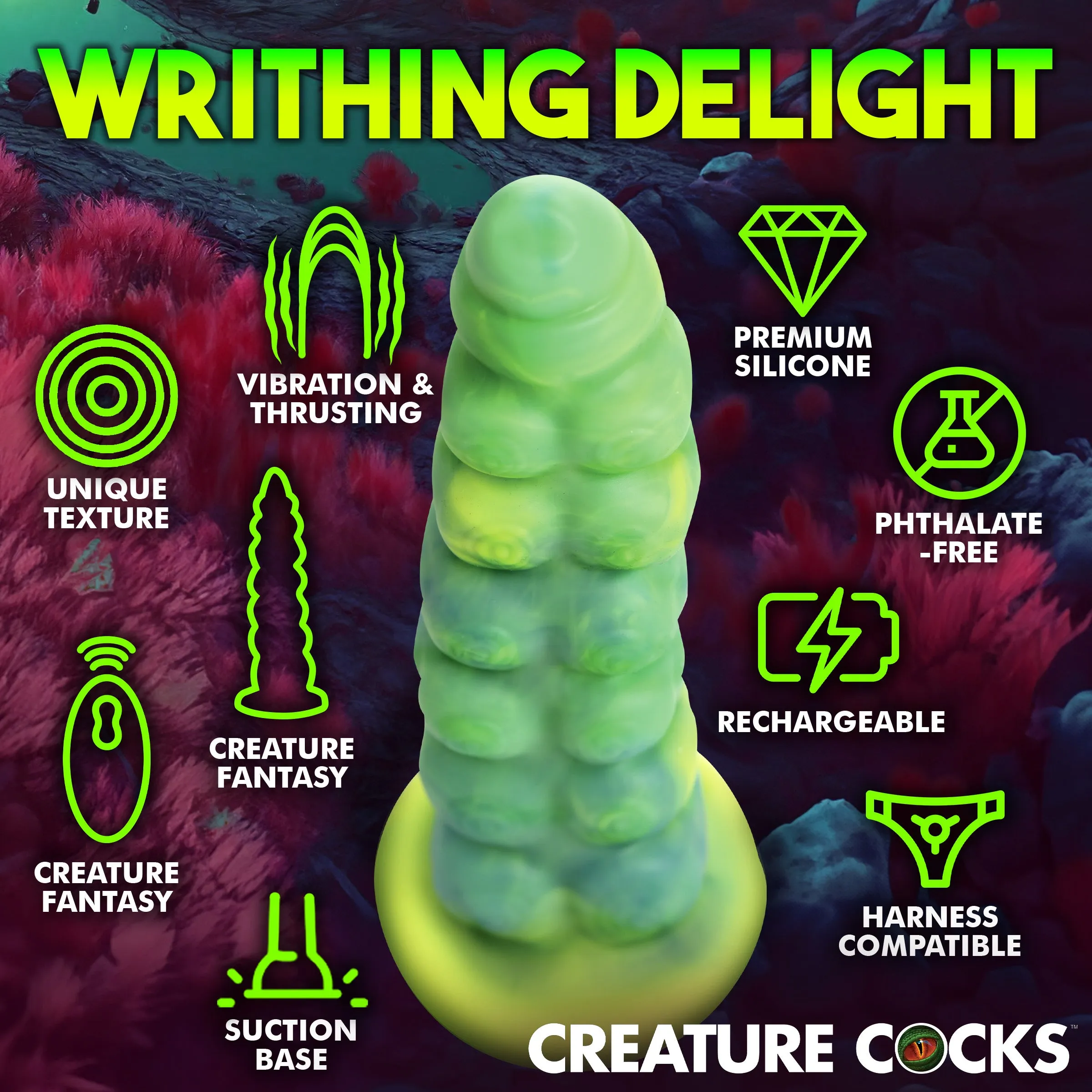 Squirmer Thrusting And Vibrating Dildo
