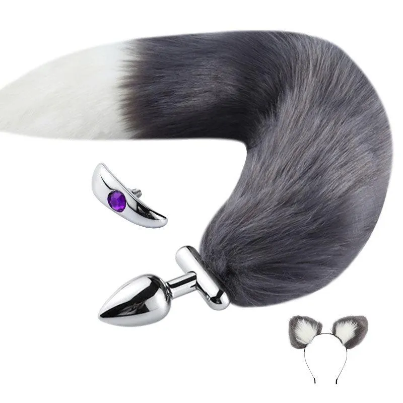 Stainless Steel Faux Fox Tail Butt Plug For Cosplay and Outside Wear