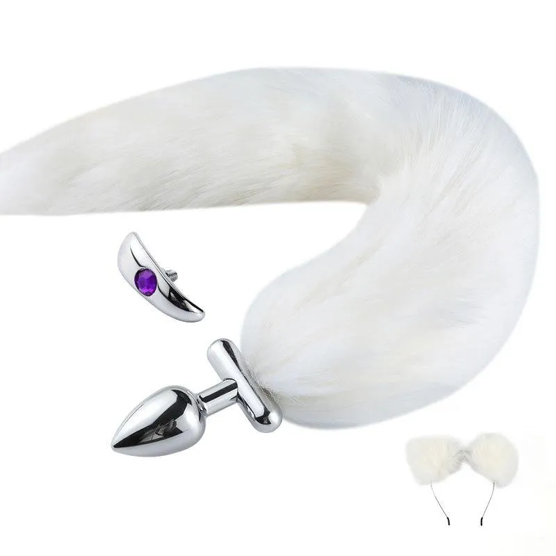 Stainless Steel Faux Fox Tail Butt Plug For Cosplay and Outside Wear