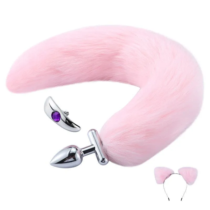 Stainless Steel Faux Fox Tail Butt Plug For Cosplay and Outside Wear