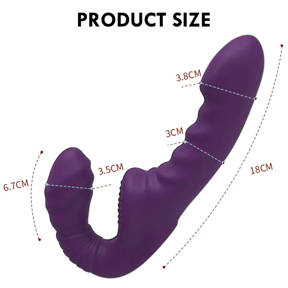 Strapless Strap On Double End Dildo Vibrator - Remote Control Vibrating Dildos Sex Toys