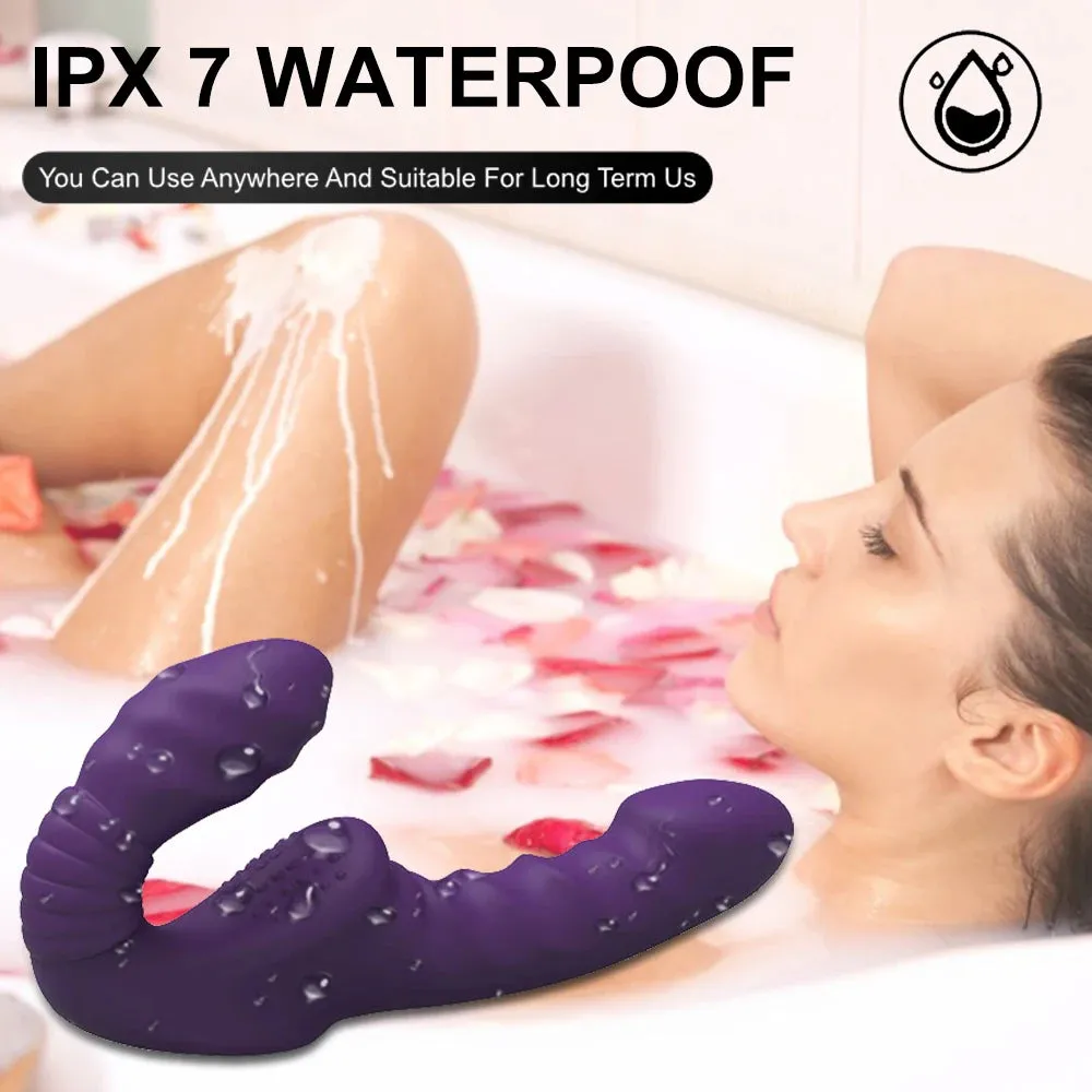 Strapless Strap On Double End Dildo Vibrator - Remote Control Vibrating Dildos Sex Toys