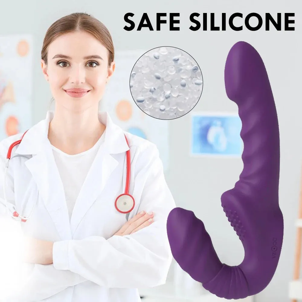 Strapless Strap On Double End Dildo Vibrator - Remote Control Vibrating Dildos Sex Toys