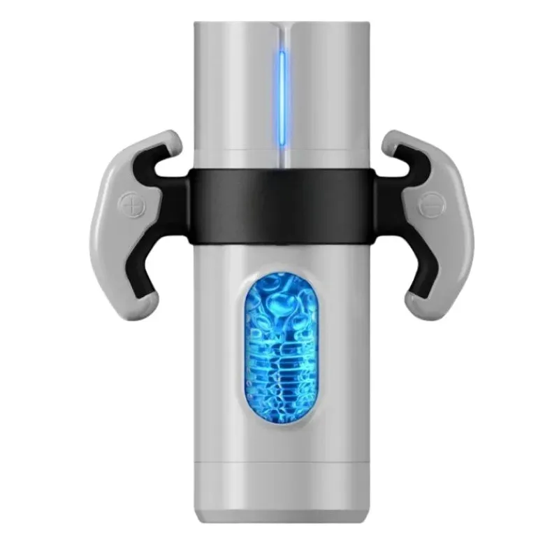 Telescopic Sucking Male Masturbator - Realistic Pocket Pussy Adult Stroker with Handles