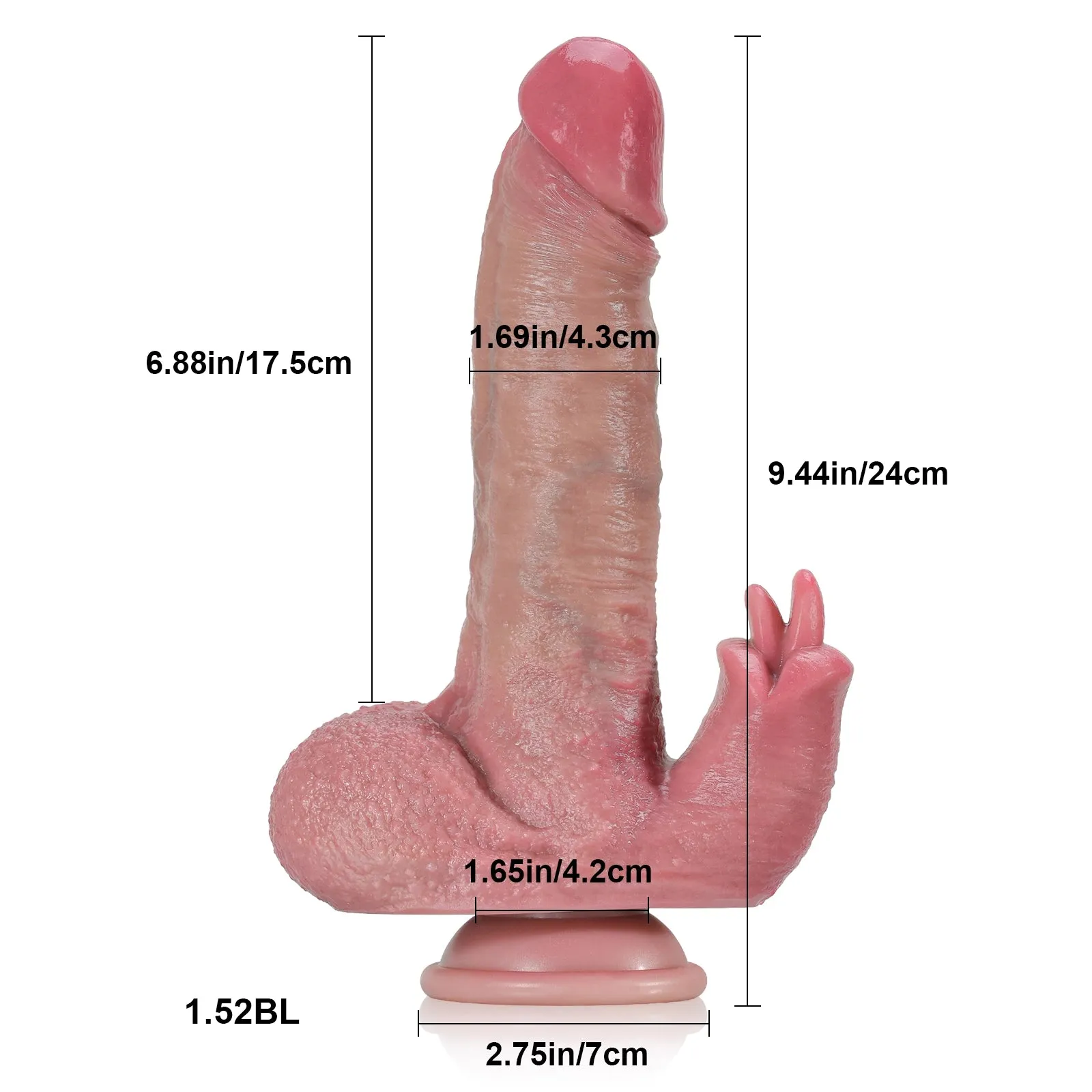 Thrusting Realistic Dildo Rabbit Vibrator - Remote Control Silicone Penis Women Masturbator