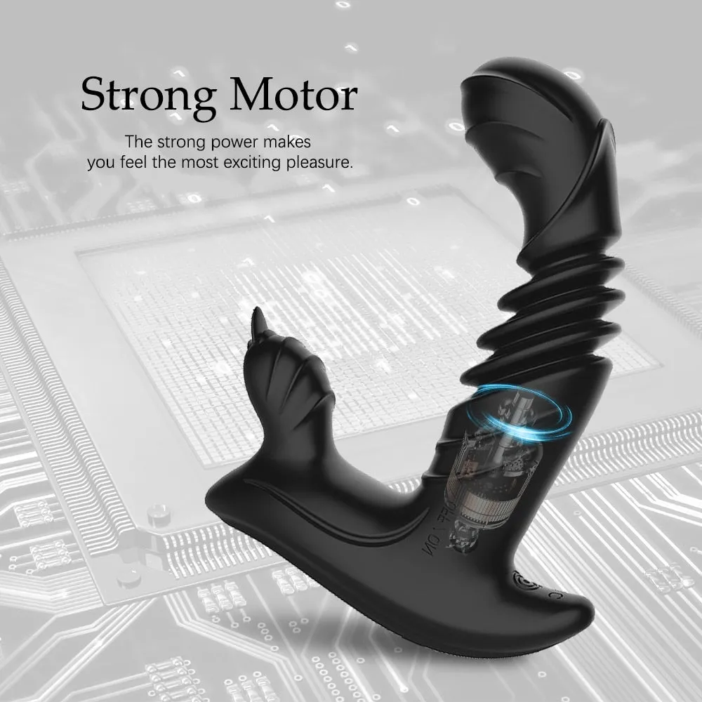 Tongue Licking Telescopic Prostate Massage Remote Control Anal Plug Vibrator