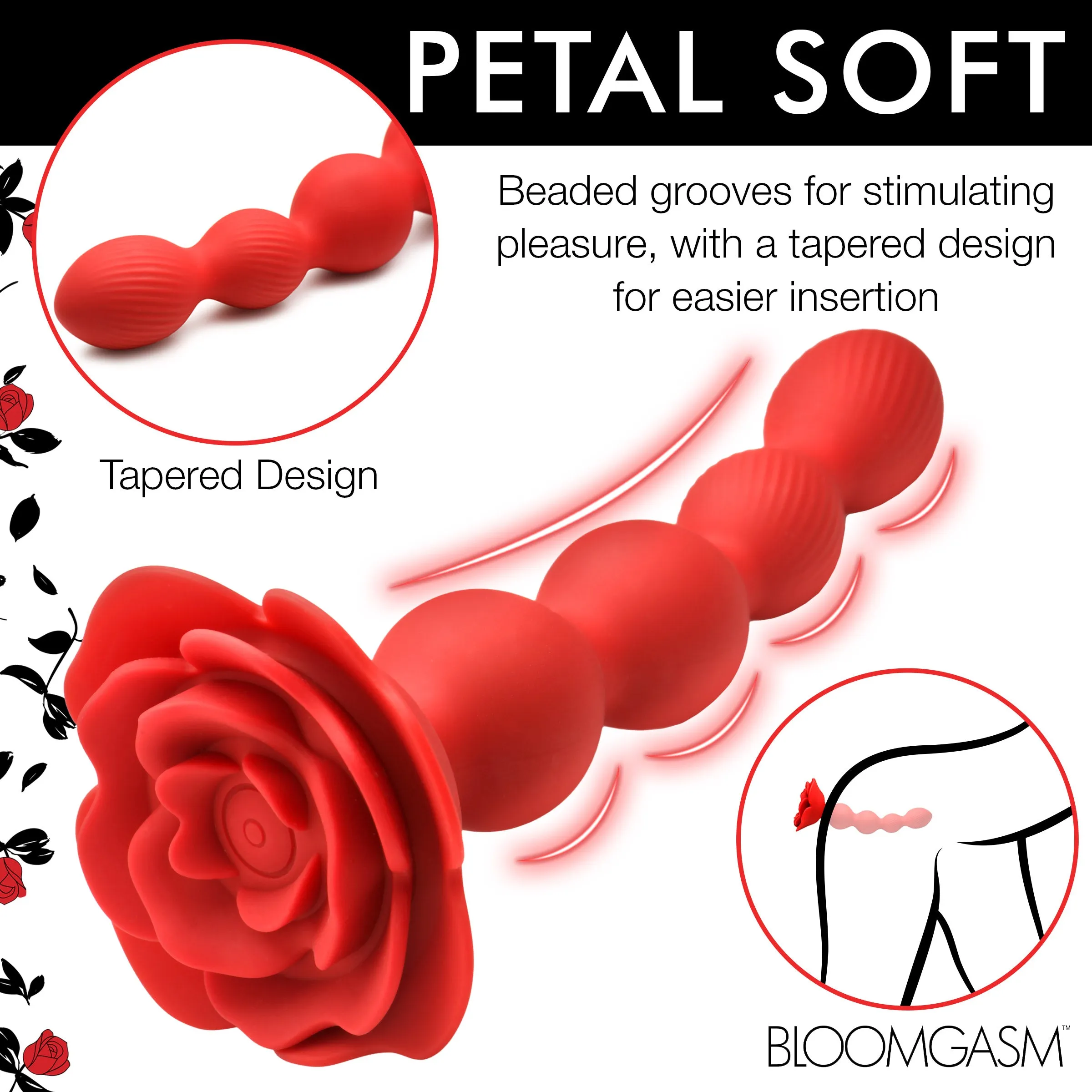 Vibrating Rose Anal Beads