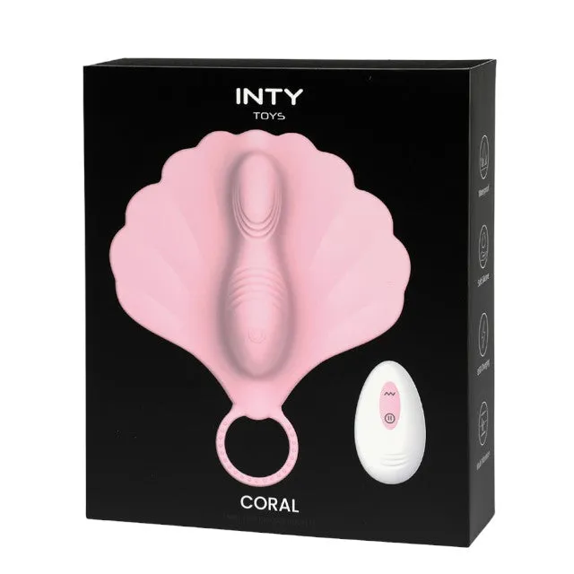 Vibrator cupluri INTY TOYS CORAL. stimulator clitoris și masturbator. control prin telecomandă. 10 funcții de vibrații ultra-puternice. roz
