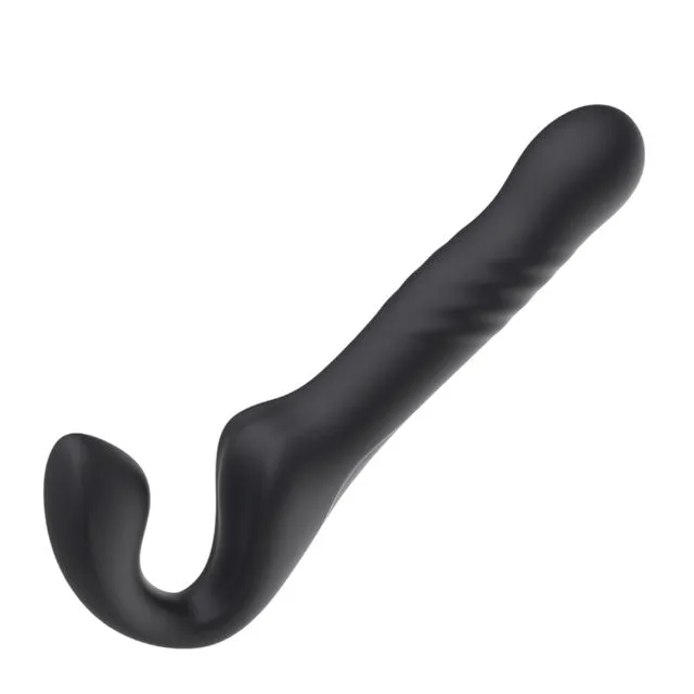 Vibrator dublu MINA Surge Remote. strap-on fără ham. control prin telecomandă. 3 funcții de penetrare automată. 23.8 cm. negru