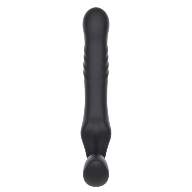 Vibrator dublu MINA Surge Remote. strap-on fără ham. control prin telecomandă. 3 funcții de penetrare automată. 23.8 cm. negru