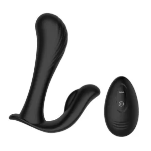 Vibrator dublu pentru chilot INTY TOYS ACE. control prin telecomandă. 10 funcții de vibrații ultra-puternice. silențios. negru