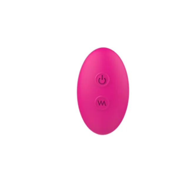 Vibrator dublu TOYZ4LOVERS Elys Love Gun. strap-on fără ham. control prin telecomandă. cu vibrații multiple. 21.8 cm. roz