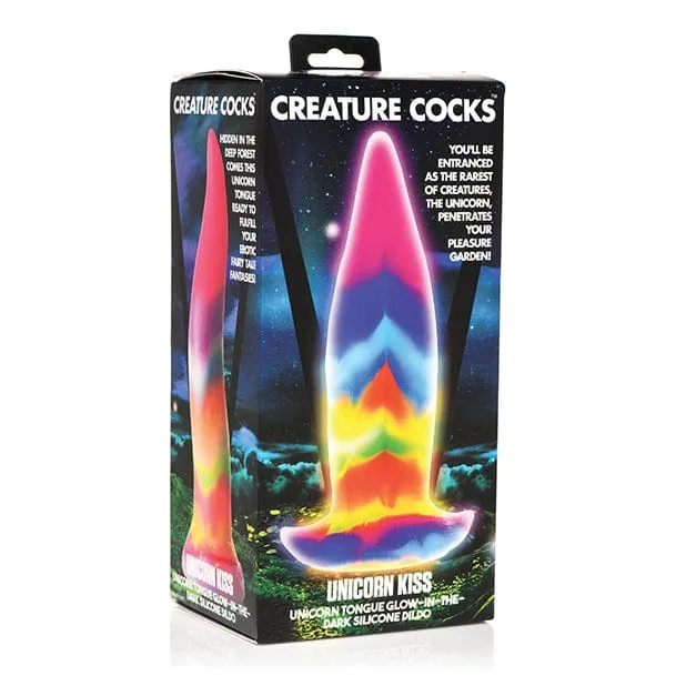 XR - Creature Cocks Glow in the Dark Unicorn Kiss Silicone Tongue Dildo 8.4 (Rainbow)