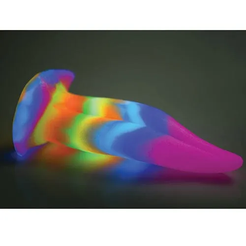 XR - Creature Cocks Glow in the Dark Unicorn Kiss Silicone Tongue Dildo 8.4 (Rainbow)